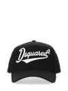 Dsquared2 Black Baseball Cap With Maxi Logo Lettering On The Front