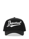 Dsquared2 Black Baseball Cap With Maxi Logo Lettering On The Front In Black