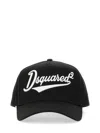 Dsquared2 Black Adjustable Curved Brim Embroidered Baseball Cap In Black