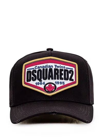 Dsquared2 Baseball Hat With Paint Patch In Nero