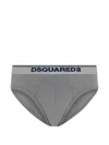 Dsquared2 Basic Logo-waistband Cotton Briefs In Gray