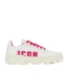 Dsquared2 Icon Leather Basket Low-top Sneakers With Logoed Sole And Co In White