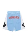 Dsquared2 Basketball Shorts With Canadian Leaf In Blue