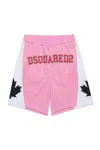 Dsquared2 Shorts Basket Con Canadian Leaf In Pink