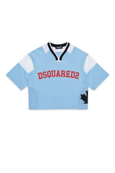 Dsquared2 Basketball Style Branded T-shirt In Blue