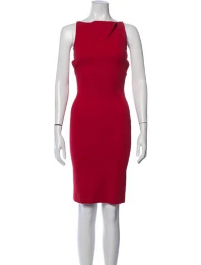Pre-owned Dsquared2 Bateau Neckline Knee-length Dress In Red