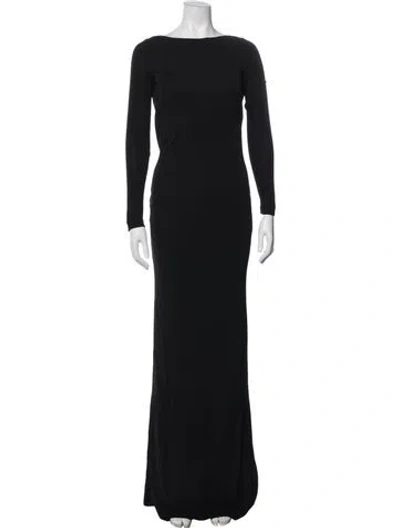 Pre-owned Dsquared2 Bateau Neckline Long Dress In Black