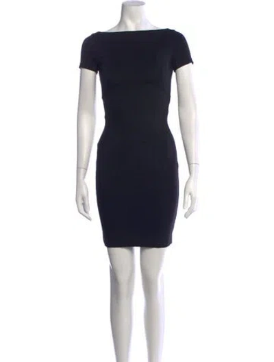 Pre-owned Dsquared2 Bateau Neckline Mini Dress In Black