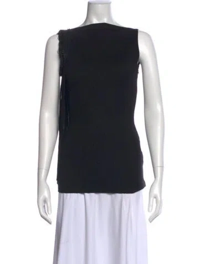 Pre-owned Dsquared2 Bateau Neckline Sleeveless Top In Black