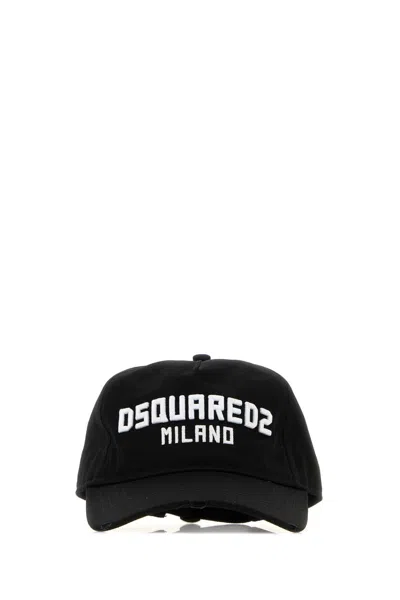 Dsquared2 Bcm093205c00001 Logo-embroidered Cotton Baseball Cap In Black
