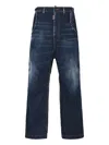 Dsquared2 Be Cool Be Nice Utility Wide Denim Pant In Blue