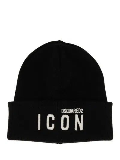 Dsquared2 "be Icon" Beanie Hat In Black