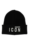 Dsquared2 Icon Beanie In Nero/bianco