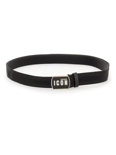 Dsquared2 Be Icon Belt In Black
