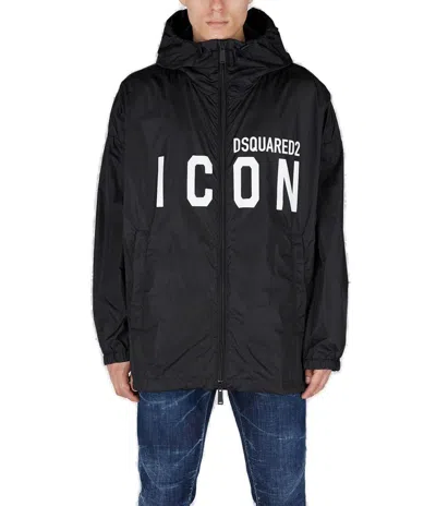 Dsquared2 Be Icon Windbreaker Jacket In Black