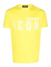 Dsquared2 Be Icon Cool Cotton T-shirt In Yellow