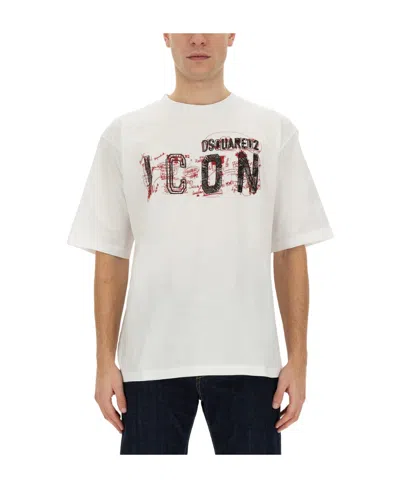 DSQUARED2 DSQUARED2 ICON PRINTED CROPPED T-SHIRT