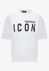 Dsquared2 White Crewneck T-shirt With Maxi Logo Print On The Front In White