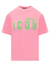 Dsquared2 Be Icon Cotton T-shirt In Pink