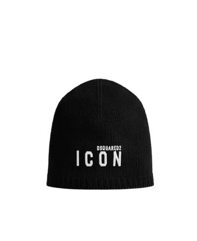DSQUARED2 DSQUARED2 LOGO PRINTED KNITTED BEANIE