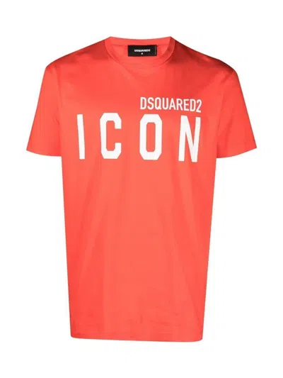 Dsquared2 Be Icon Logo T-shirt In Red