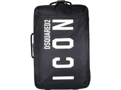 Dsquared2 Icon  Suitcase In Nylon In Black