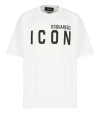 Dsquared2 White Crewneck T-shirt With Maxi Logo Print On The Front In White