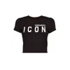 Dsquared2 Be Icon Mini Fit Crop T-shirt In Nero