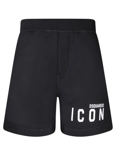 DSQUARED2 BE ICON RELAX BLACK SHORTS