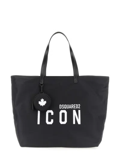 Dsquared2 "be Icon" Shopper Bag In Black