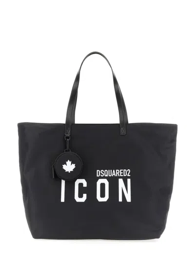 Dsquared2 "be Icon" Shopper Bag In Black