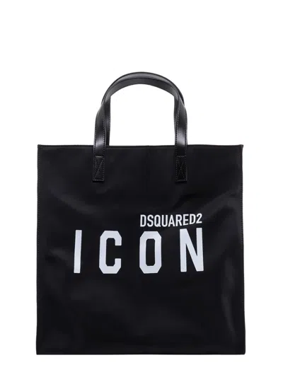 Dsquared2 Be Icon Shopping Bag In Black