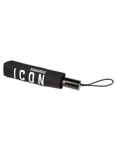 Dsquared2 Be Icon Umbrella In Nero/bianco