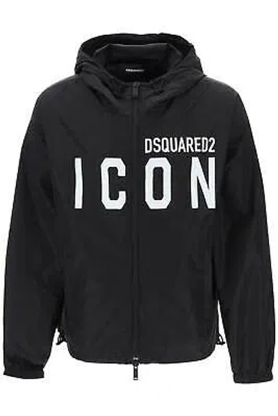 Pre-owned Dsquared2 Be Icon Windbreaker Jacket In Black