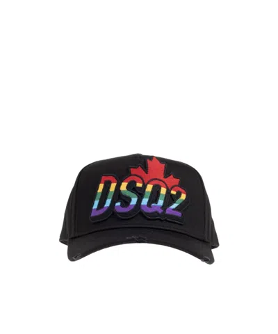 Dsquared2 Be Proud Baseball Cap In Black