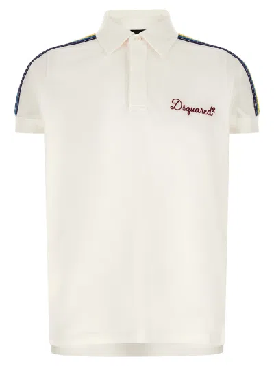 Dsquared2 'be Proud' Polo Shirt In White