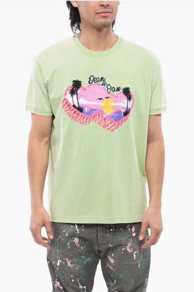Dsquared2 Beach Print Muscle Fit T-shirt In White