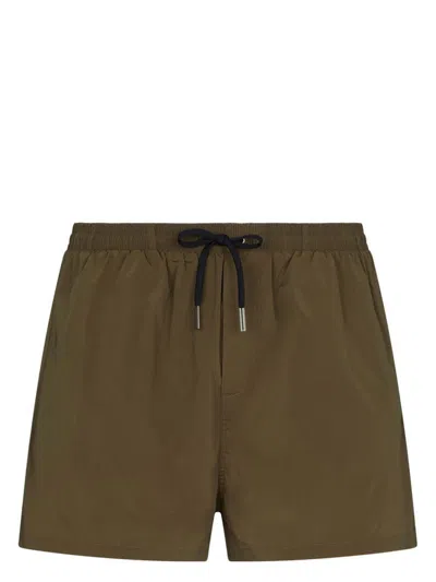 Dsquared2 Badeshorts Mit Logo-print In Brown