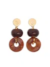 Dsquared2 Beaded Dangle Earrings In Brown