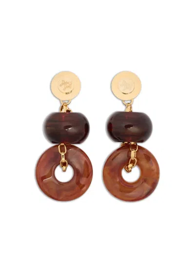 Dsquared2 Beaded Dangle Earrings In Brown