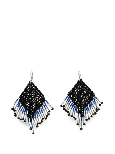 Dsquared2 Beaded Drop Earrings In Black