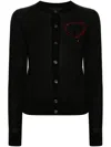 Dsquared2 Knitwear Heart Detail Long Sleeves In Black