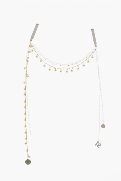 Dsquared2 Beads Touch Of Color Chain For Pants In Gold
