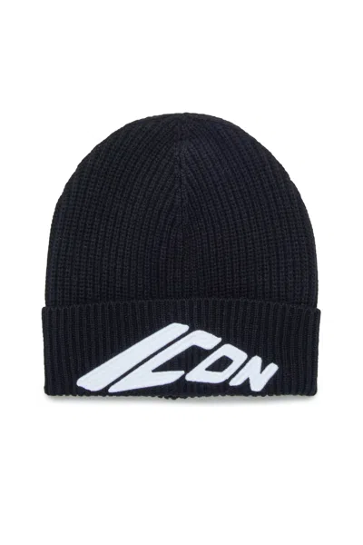 Dsquared2 Kids Icon Beanie Hat In Black