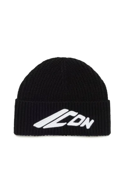 Dsquared2 Beanie With Icon New Generation Embroidery In Black