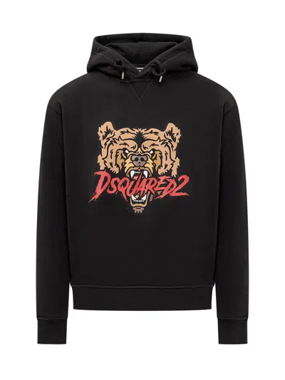 Dsquared2 Bear Logo Sweatshirt In Black