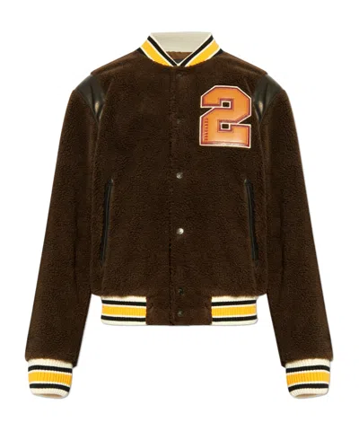 DSQUARED2 DSQUARED2 LOGO PATCH SHEARLING BOMBER JACKET