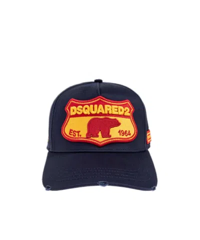 DSQUARED2 DSQUARED2 LOGO PATCH DISTRESSED BASEBALL CAP