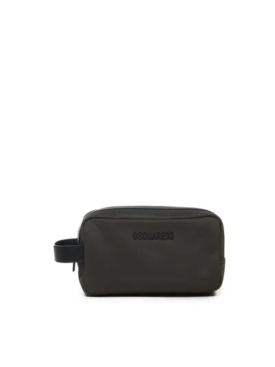 Dsquared2 Beauty Case With Logo In Grey