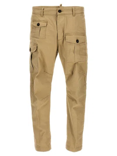Dsquared2 Beige Cotton Blend Cargo Trousers